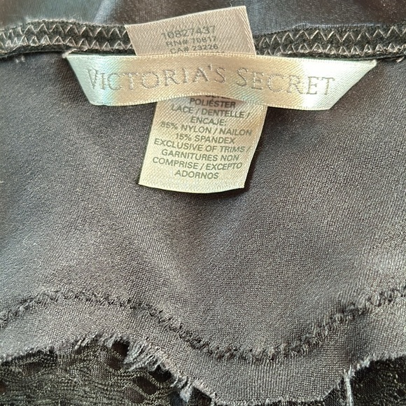 Victoria’s Secret Dark Gray Satin Black Floral Lace Slip Medium Flaws - Picture 10 of 10